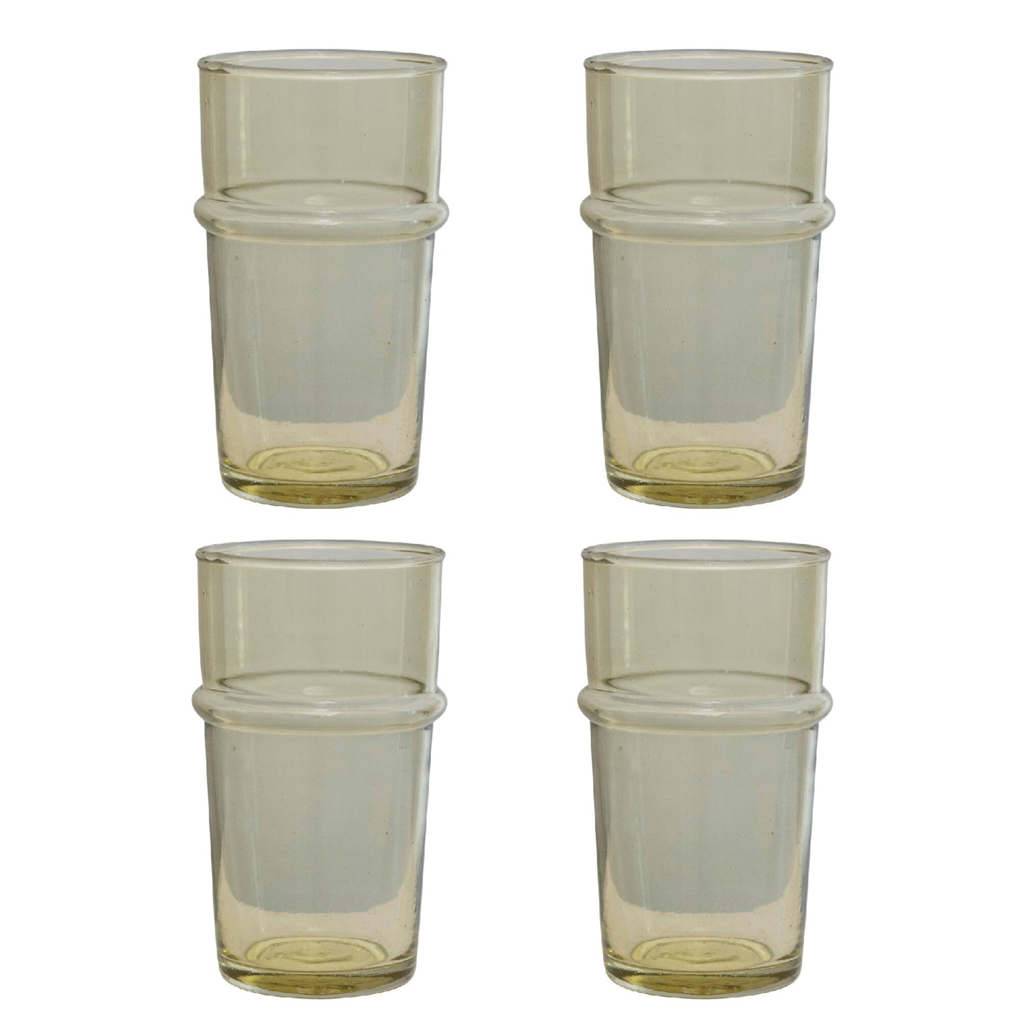Hello Honey® 9oz. Chartreuse Modern Embossed Drinking Glass Set